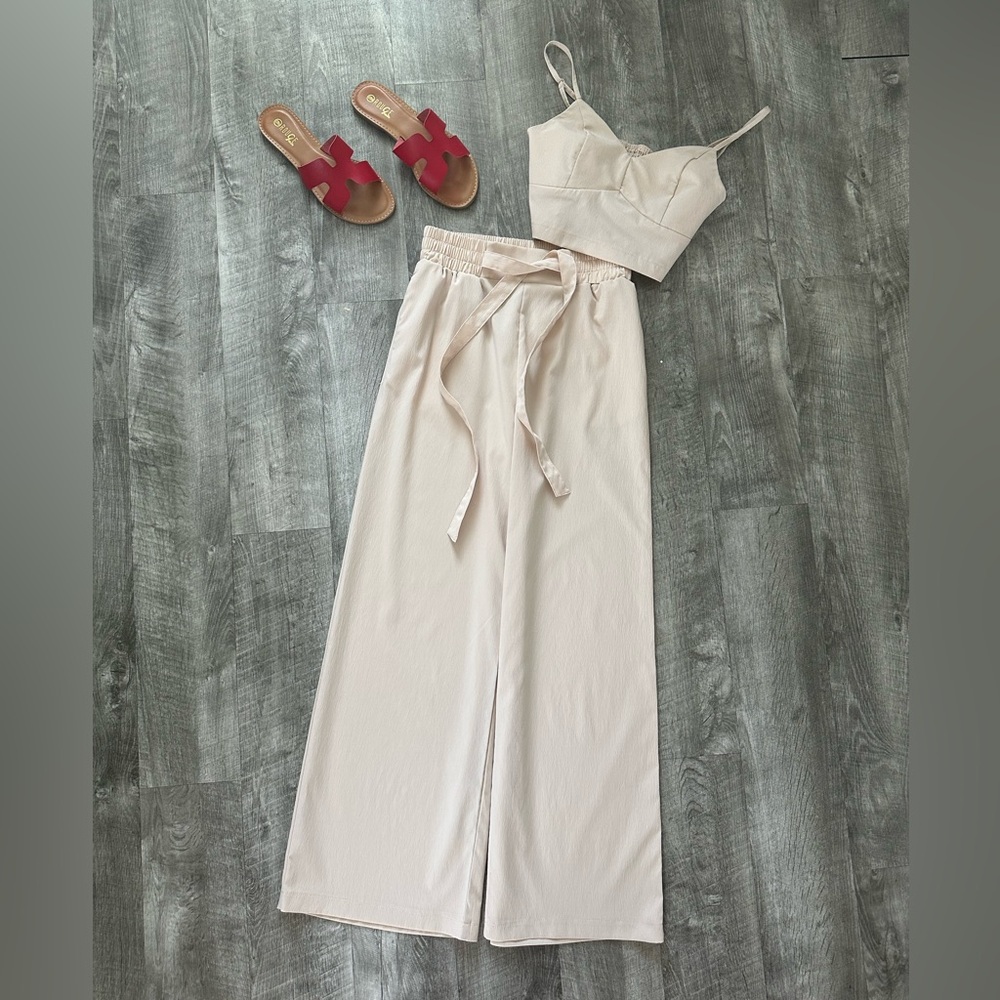 Shein Wide Leg Pants & Top Summer Set Size M